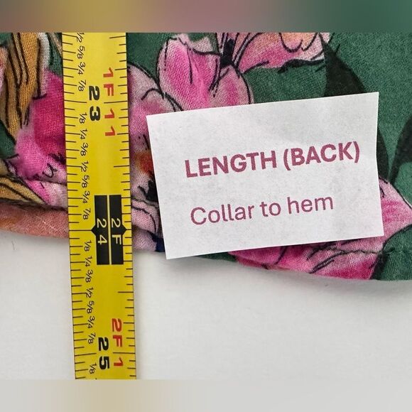 ZARA TRF Collection Kelly Green Floral Button down Long Sleeve size S - Picture 9 of 10